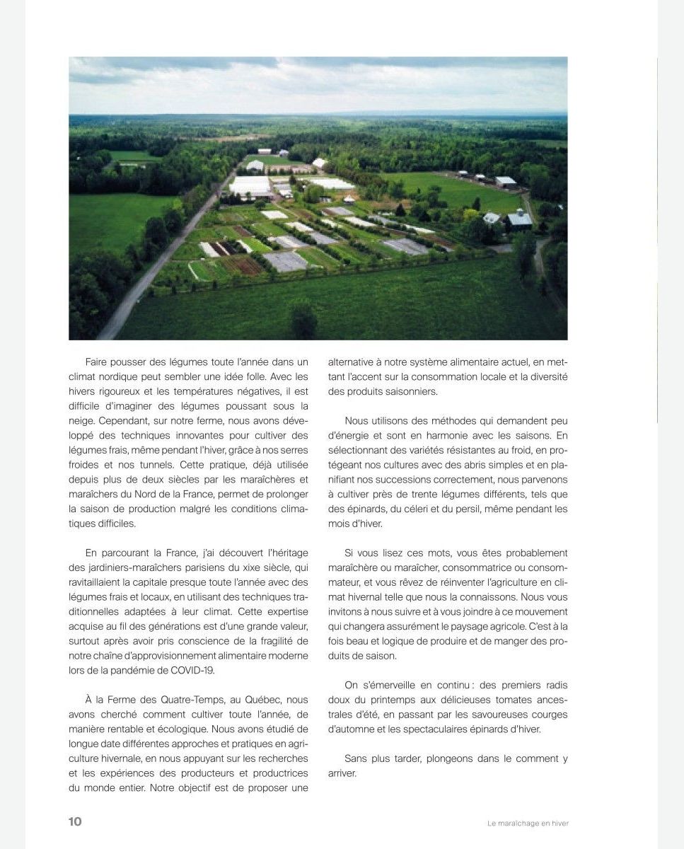 Le Maraîchage Nordique Découvrir La Culture Hivernale Des Légumes by  Jean-Martin Fortier, PDF, Serre